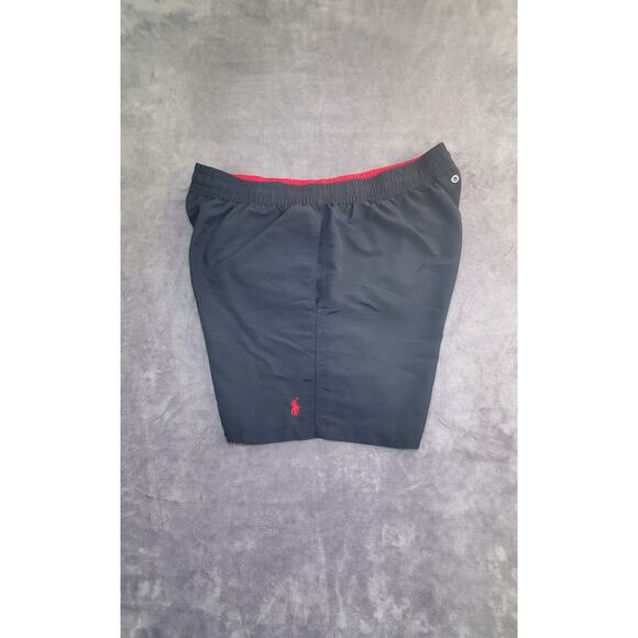 Polo Ralph Lauren Men’s Sz XXL Black Swim Trunks Red Pony Logo Beachwear C22-13 - Picture 7 of 9